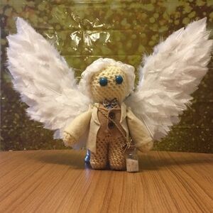 Handmade Angel Doll with White Wings